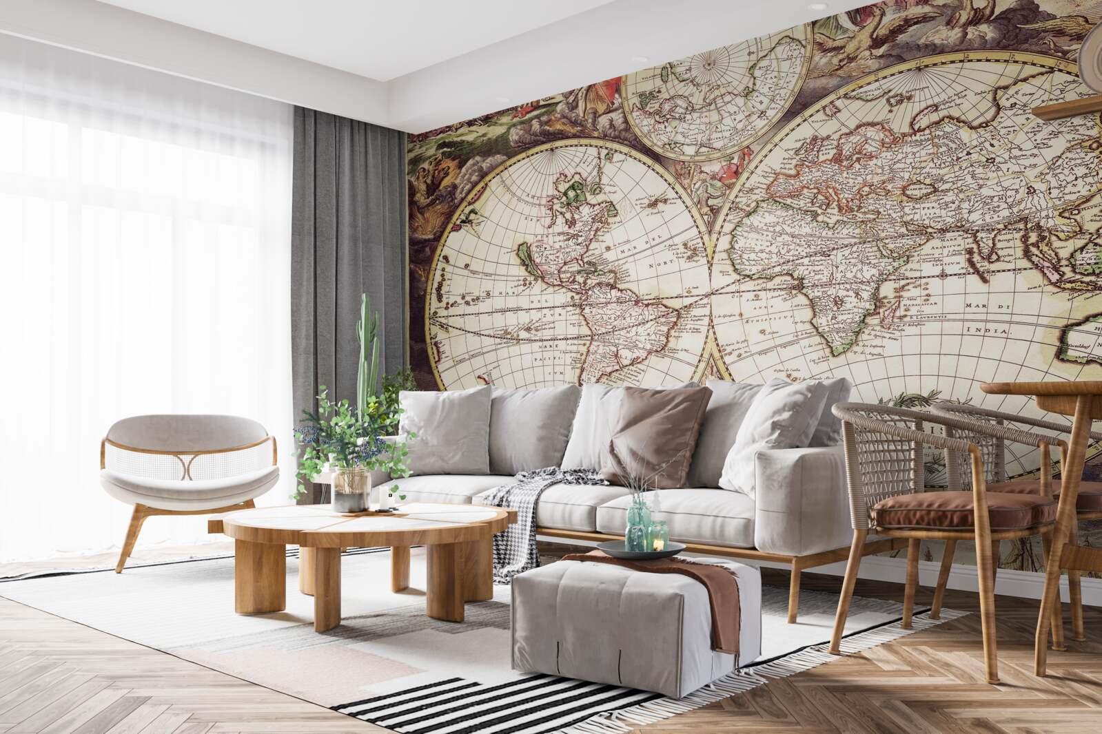 Fototapeta historické obdobie osvetlené obrazom sveta