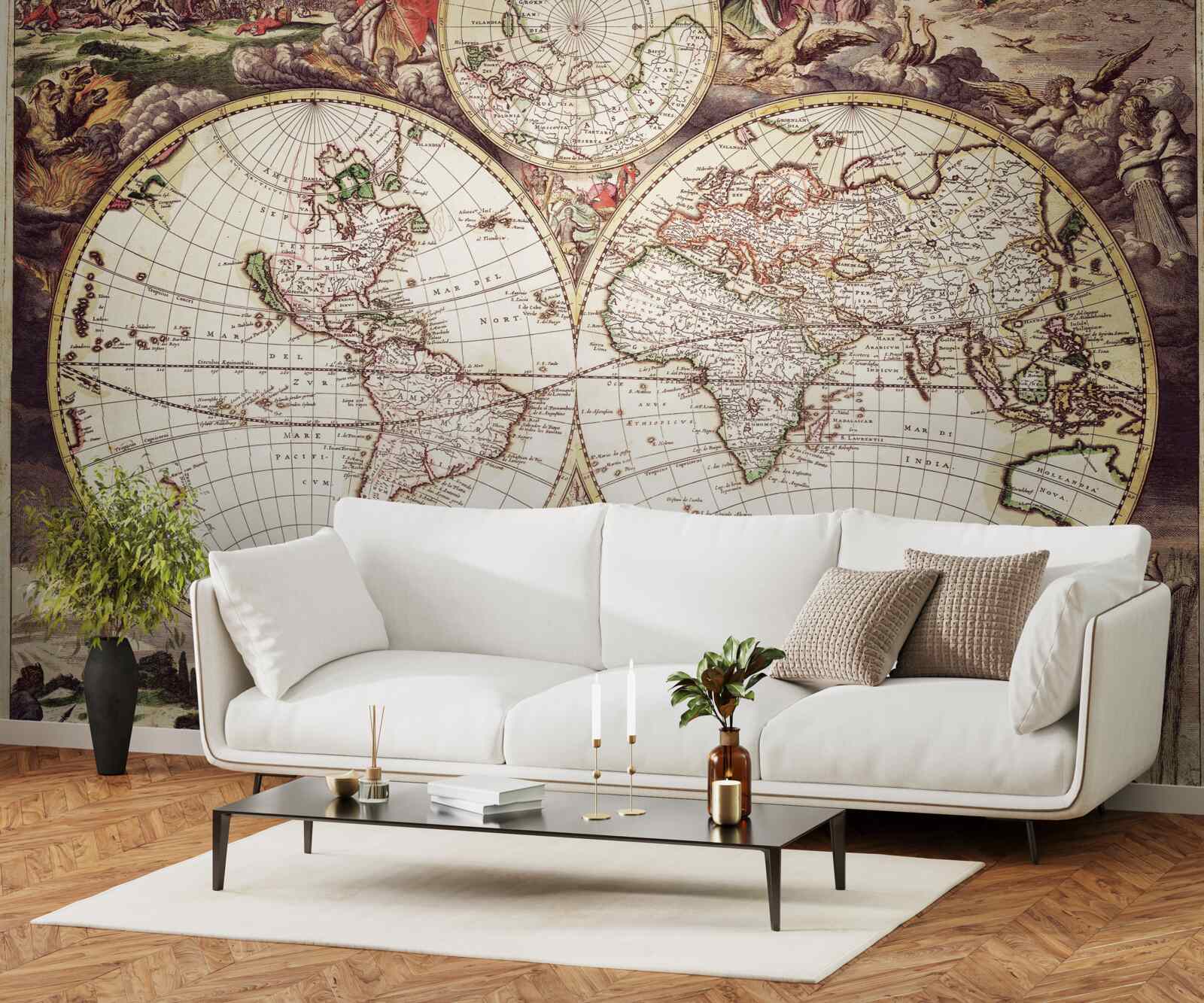 Fototapeta historické obdobie osvetlené obrazom sveta