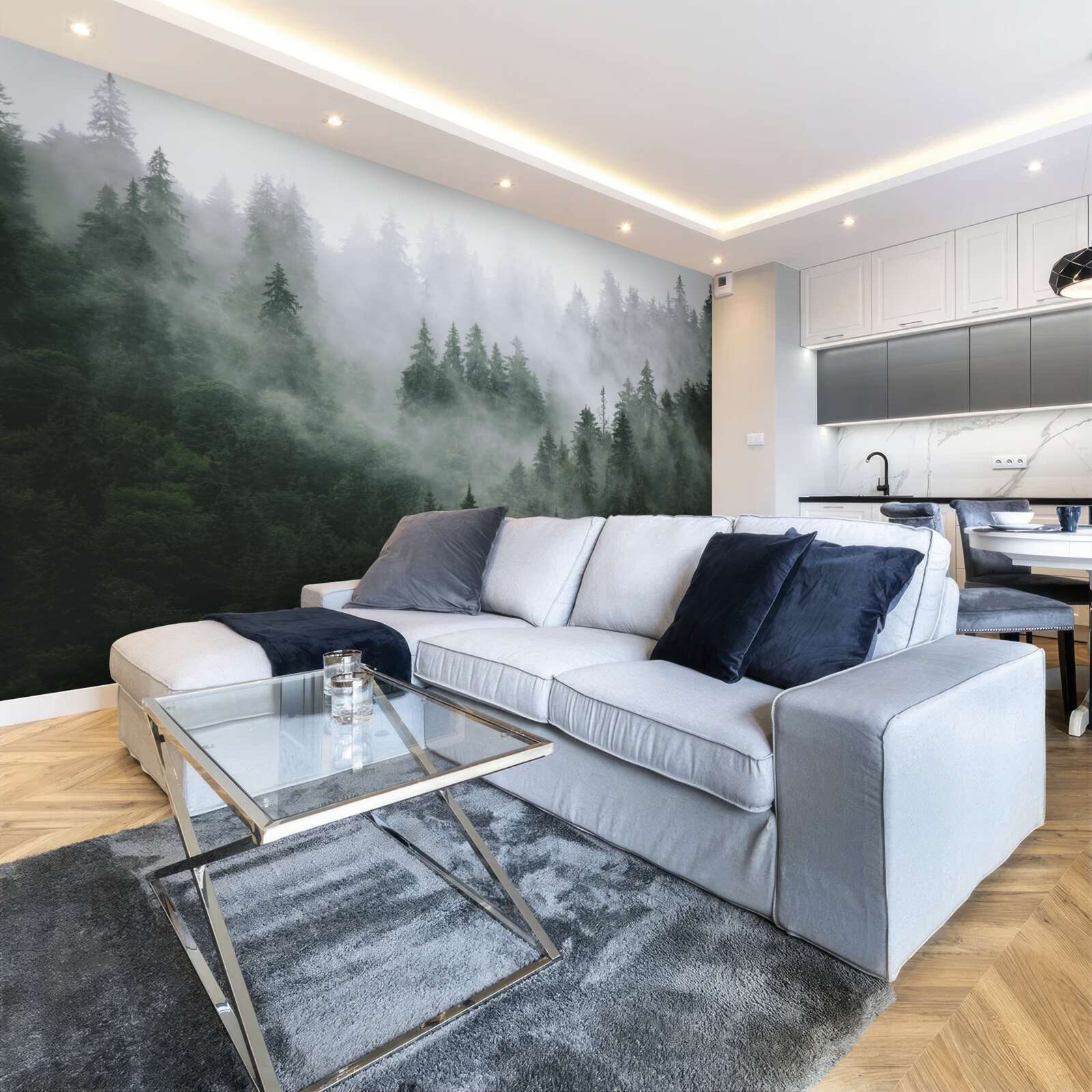 Fototapeta hmlistý okraj ihličnatého lesa