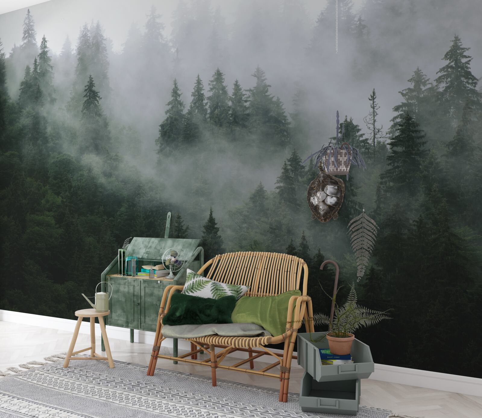 Fototapeta hmlistý okraj ihličnatého lesa