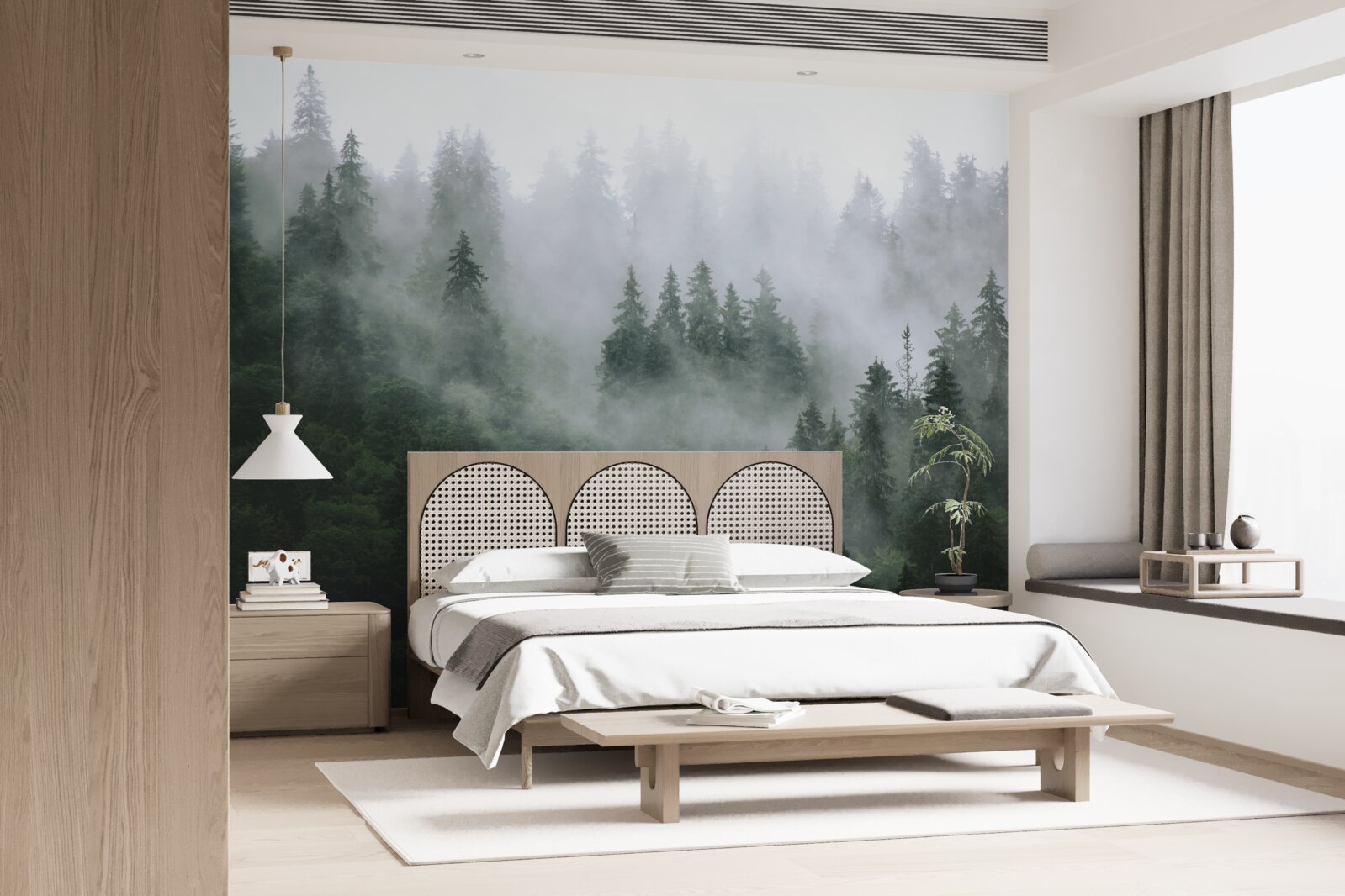 Fototapeta hmlistý okraj ihličnatého lesa