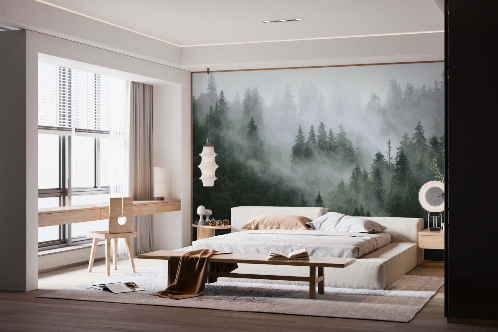 Fototapeta hmlistý okraj ihličnatého lesa