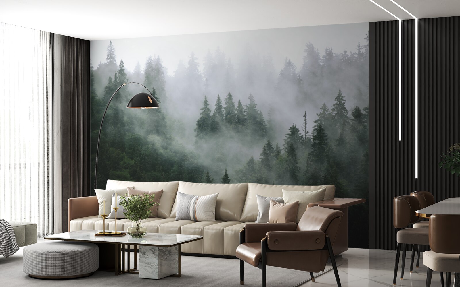 Fototapeta hmlistý okraj ihličnatého lesa