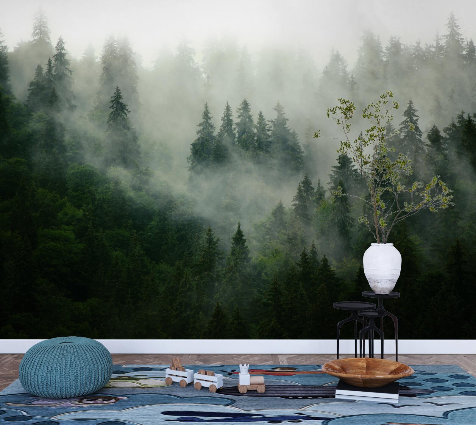 Fototapeta tma medzi smrekmi a borovicami