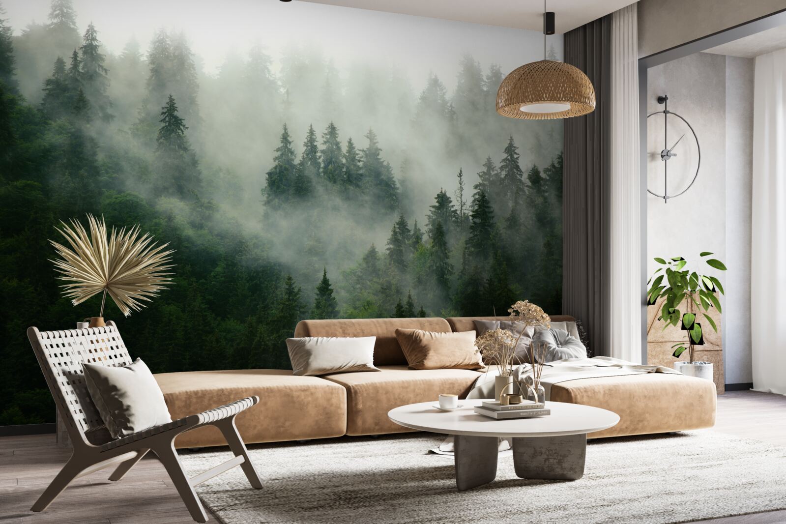 Fototapeta tma medzi smrekmi a borovicami