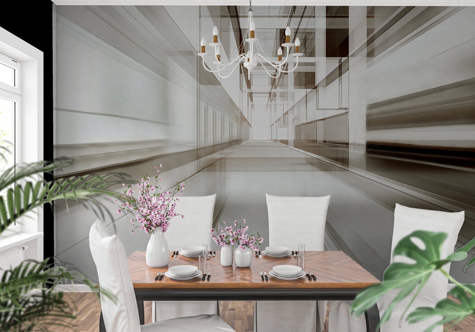 Fototapeta v budúcnosti je svetlosivý tunel