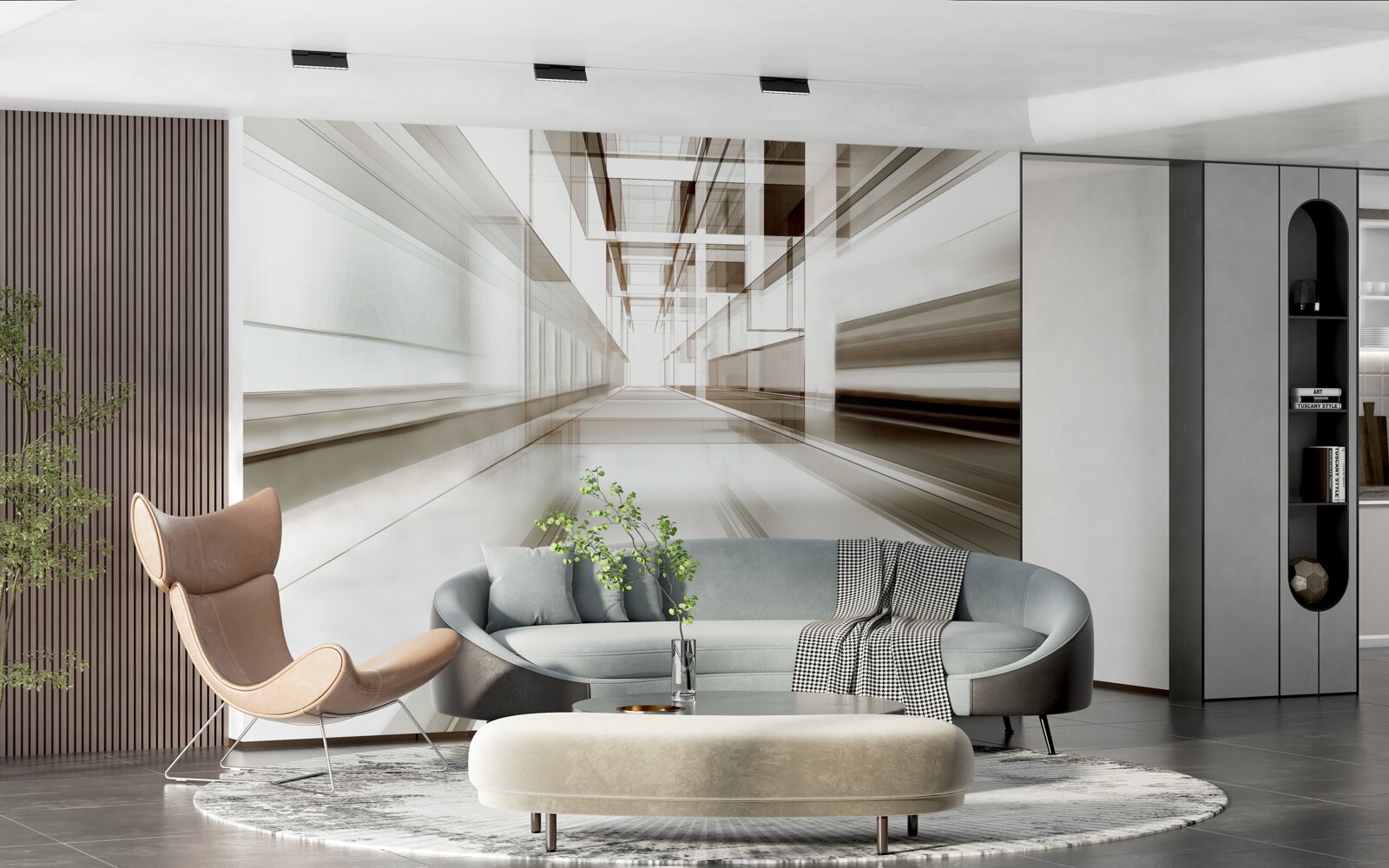 Fototapeta v budúcnosti je svetlosivý tunel