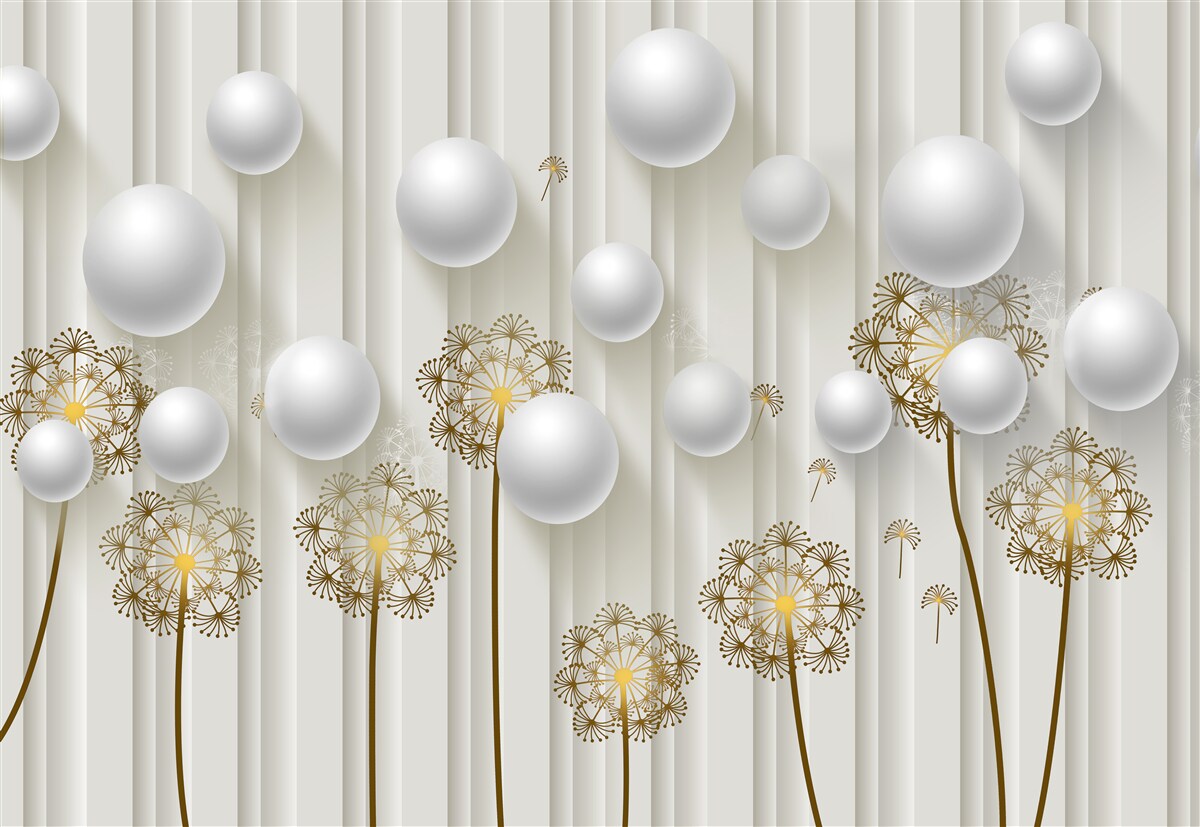 Fototapeta vo vzduchu plávajú zlaté púčiky a biele perly