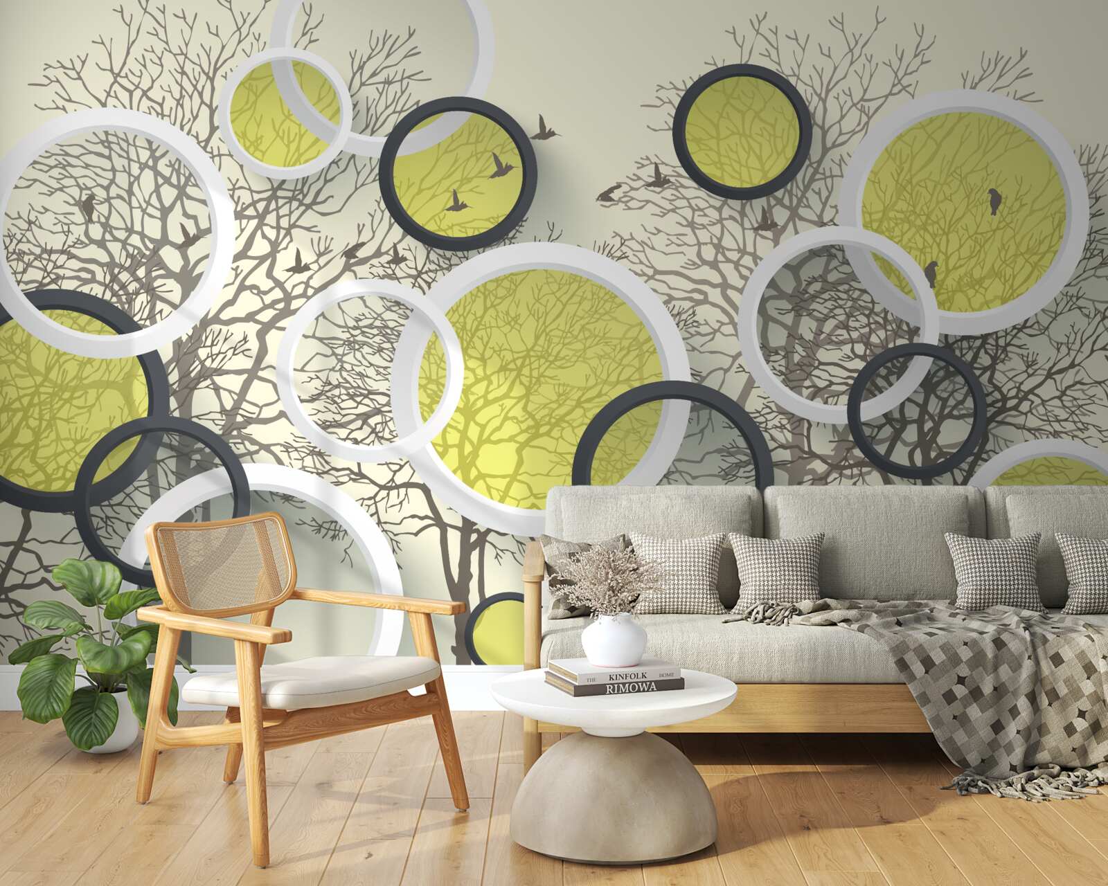 Fototapeta kruhy šošoviek odrážajú štruktúru stromov