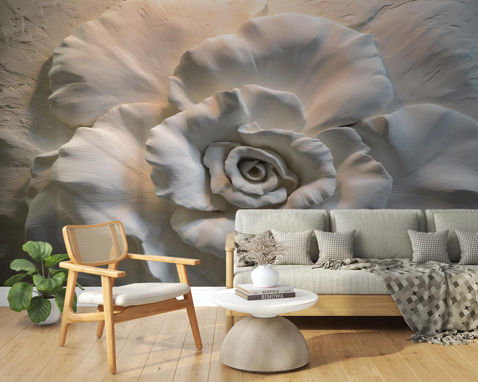 Fototapeta zblízka záber obrovskej bielej ruže