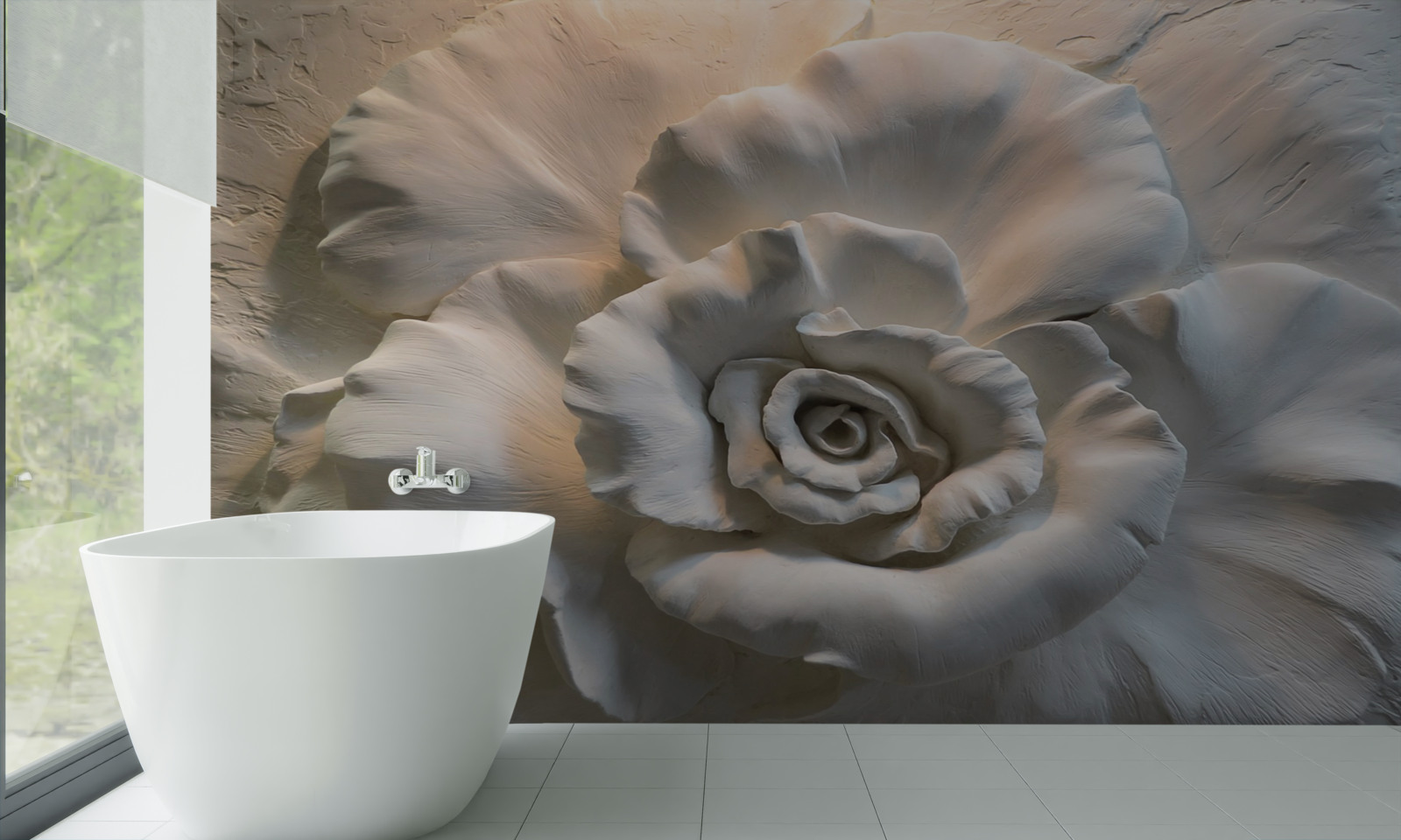 Fototapeta zblízka záber obrovskej bielej ruže