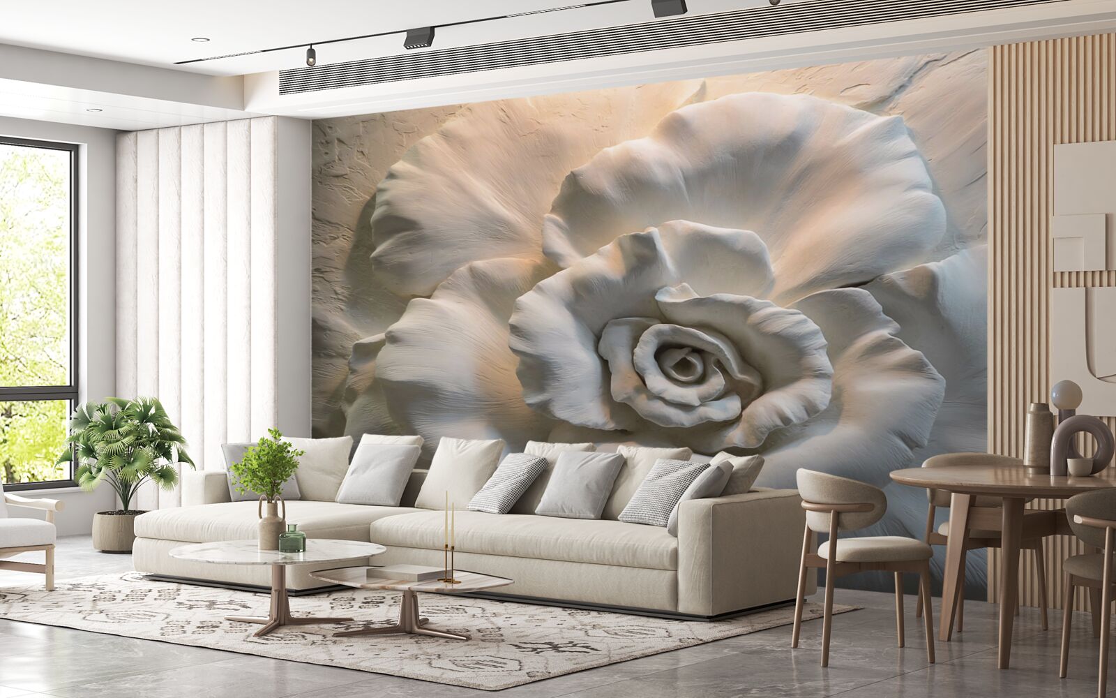 Fototapeta zblízka záber obrovskej bielej ruže