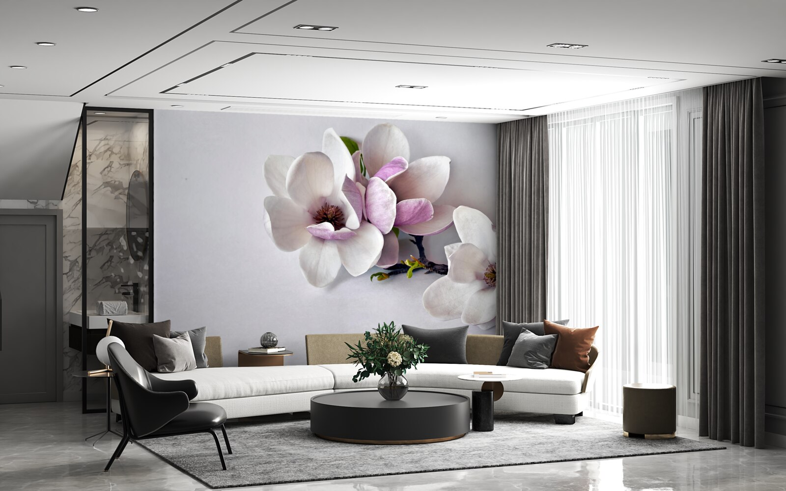 Fototapeta kvety neuveriteľnej krásy a veľkých rozmerov