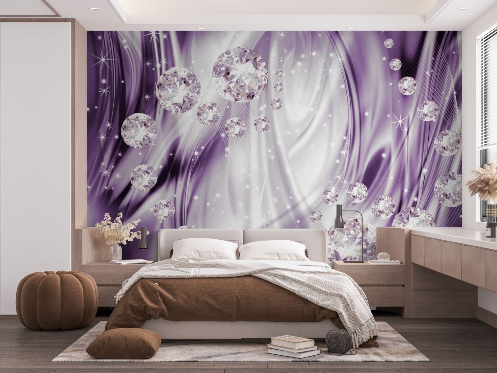 Fototapeta kamene na pozadí levanduľovej rovnosti