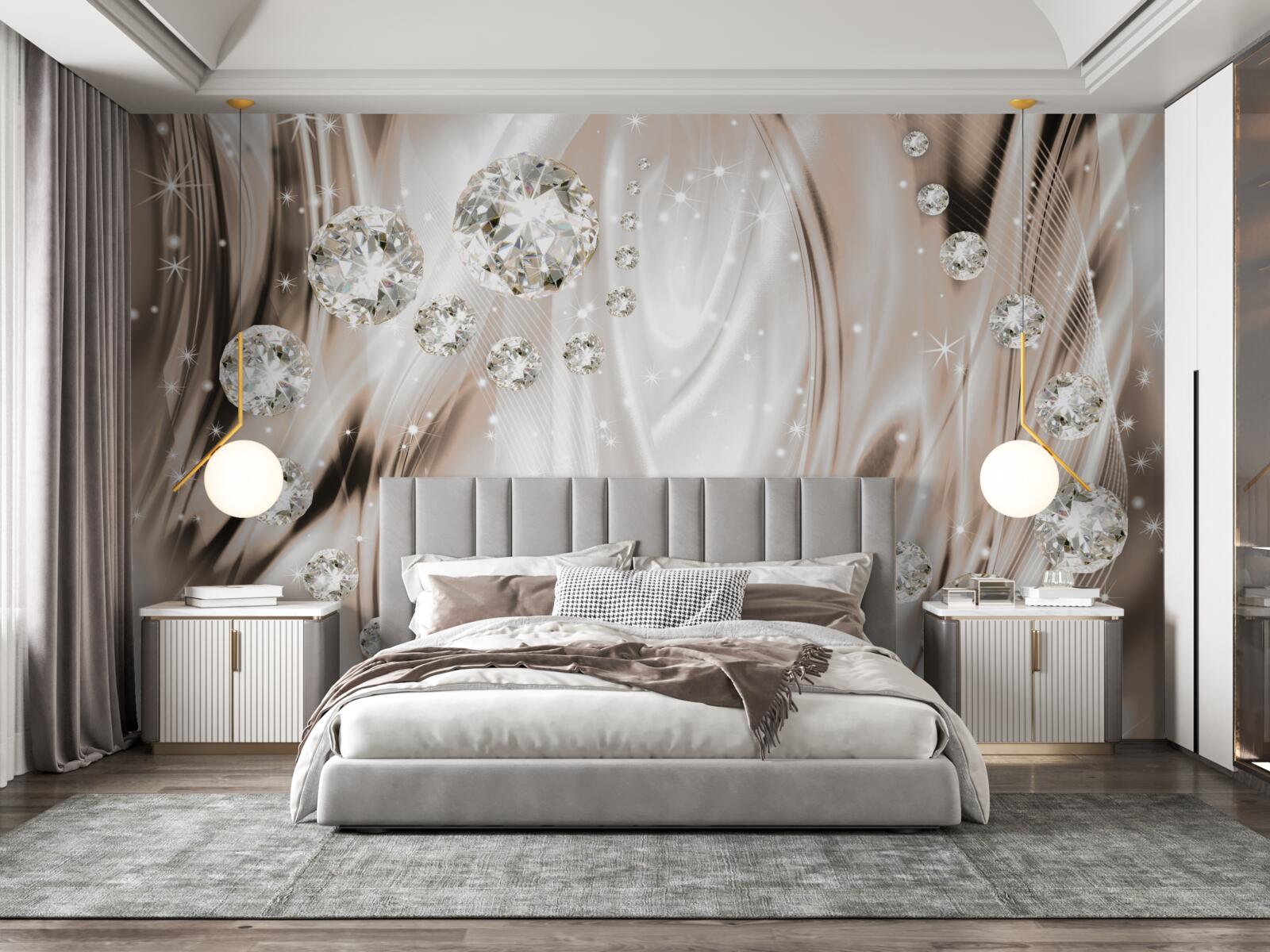 Fototapeta hnedý hodváb je zdobený drahými kameňmi