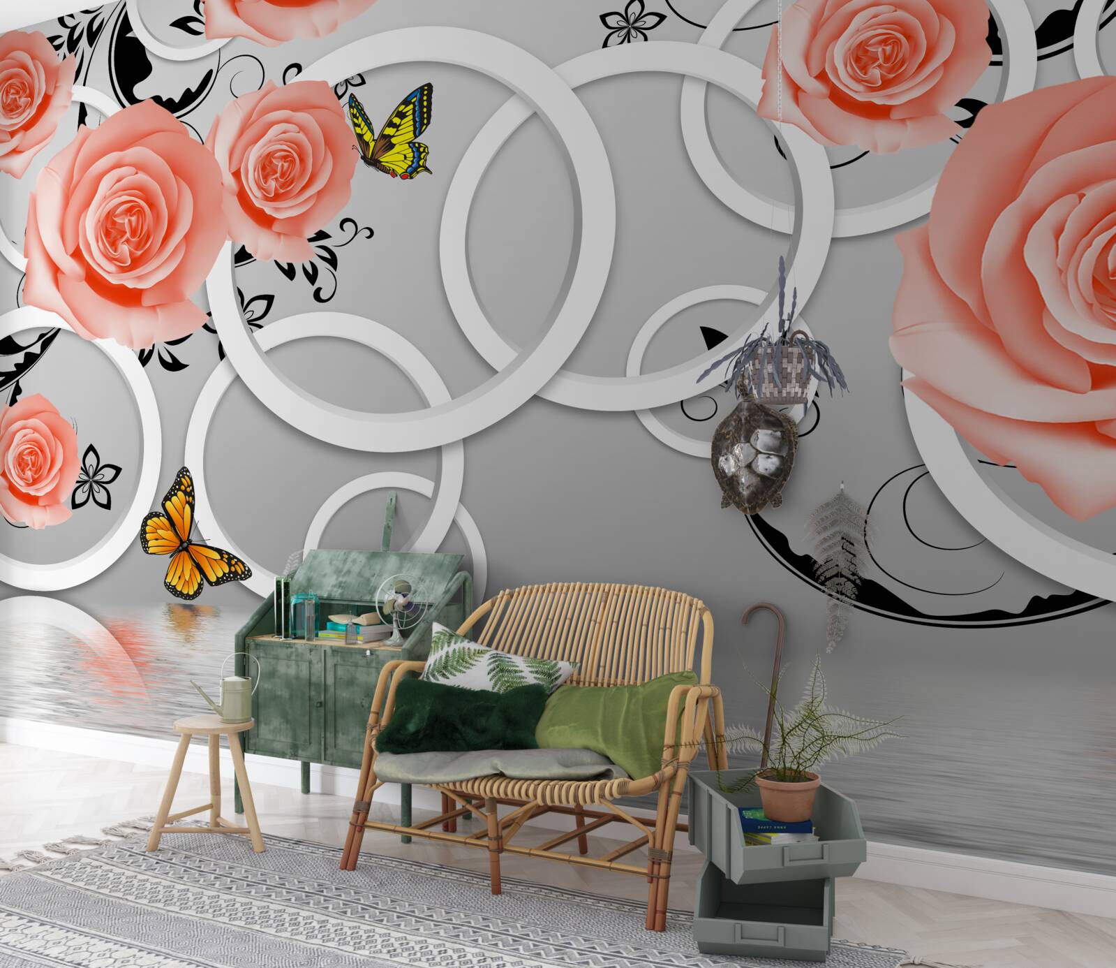 Fototapeta jemné púčiky broskyňových ruží