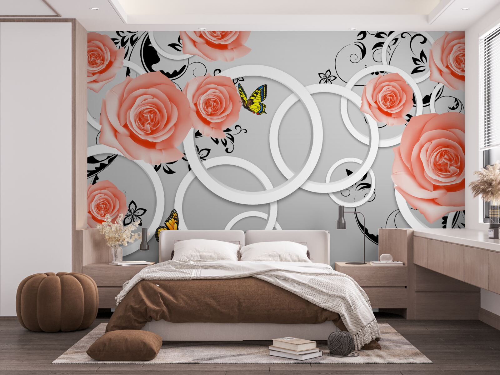 Fototapeta jemné púčiky broskyňových ruží