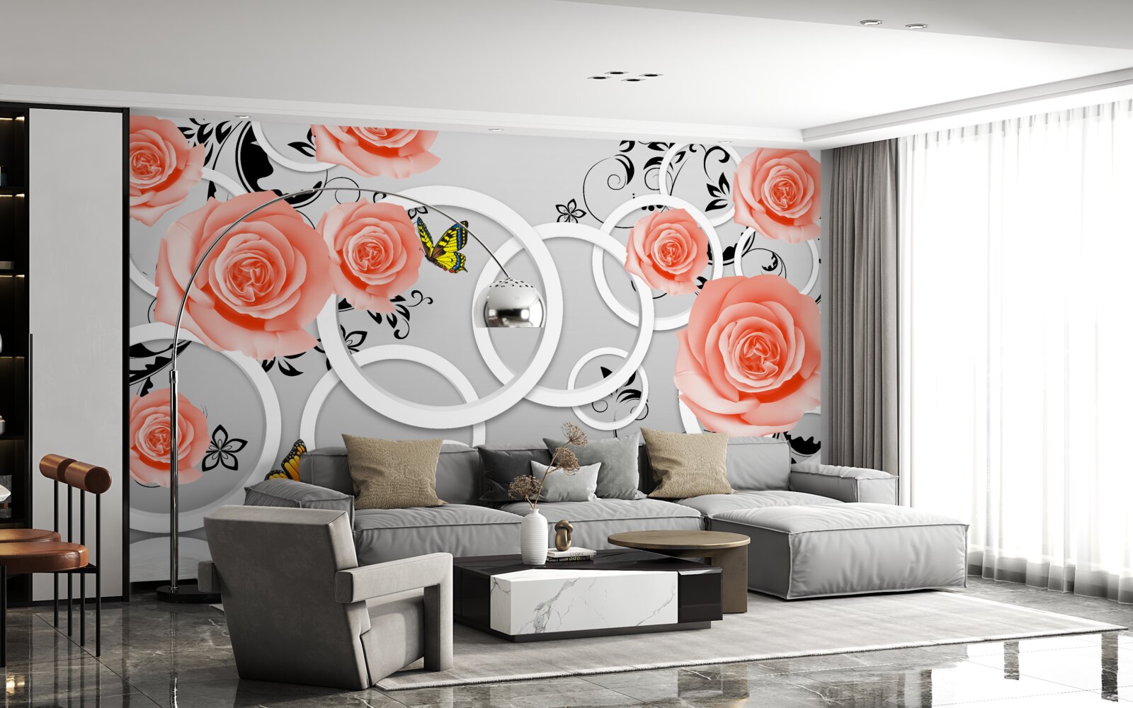 Fototapeta jemné púčiky broskyňových ruží