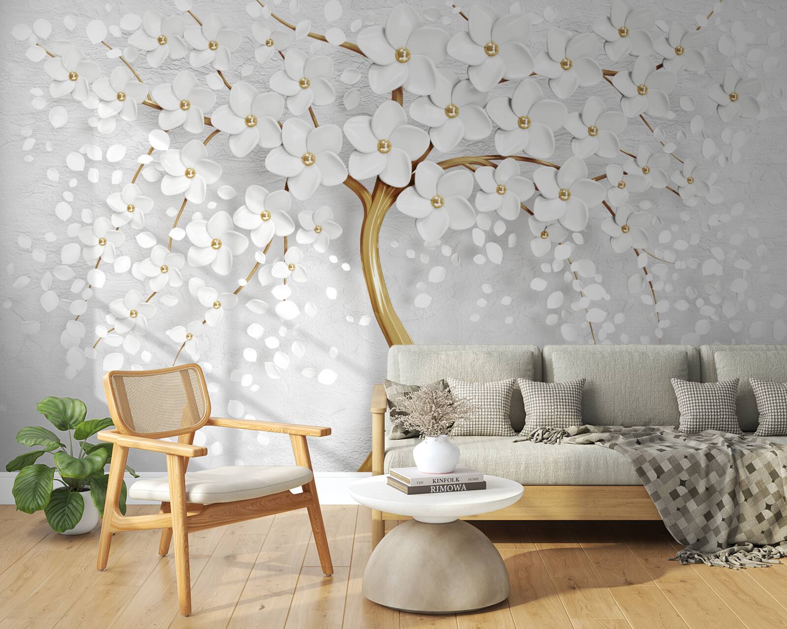 Fototapeta bielo kvitnúci strom s drobnými kvietkami