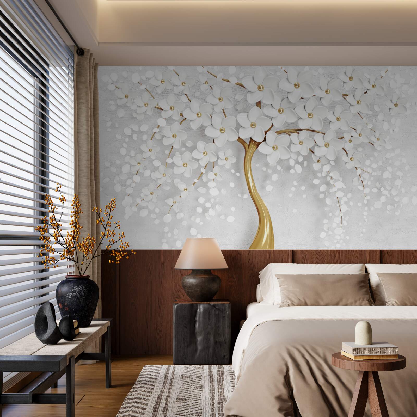 Fototapeta bielo kvitnúci strom s drobnými kvietkami