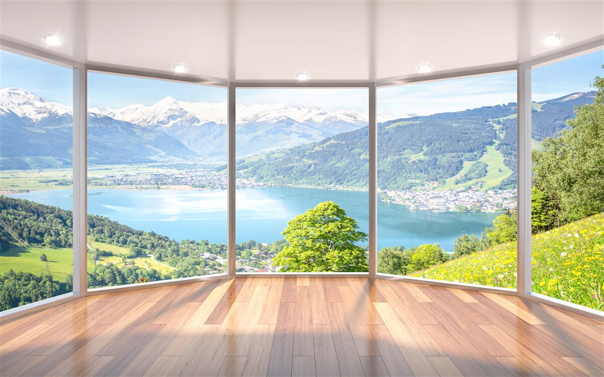 Fototapeta výhľad na hory z terasy