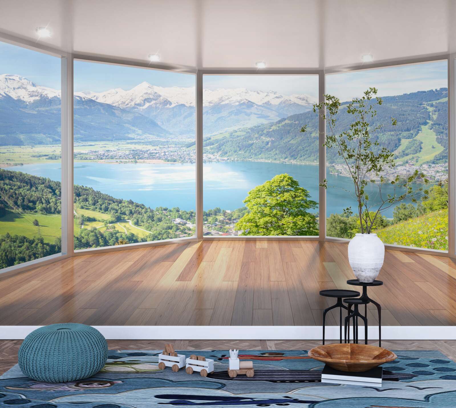 Fototapeta výhľad na hory z terasy