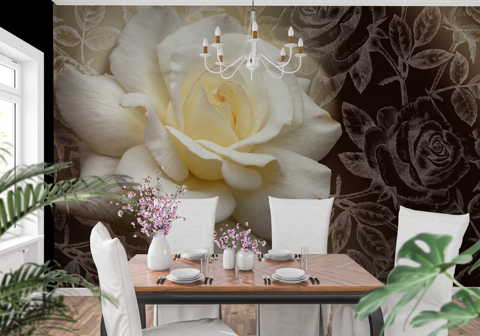 Fototapeta veľká biela ruža