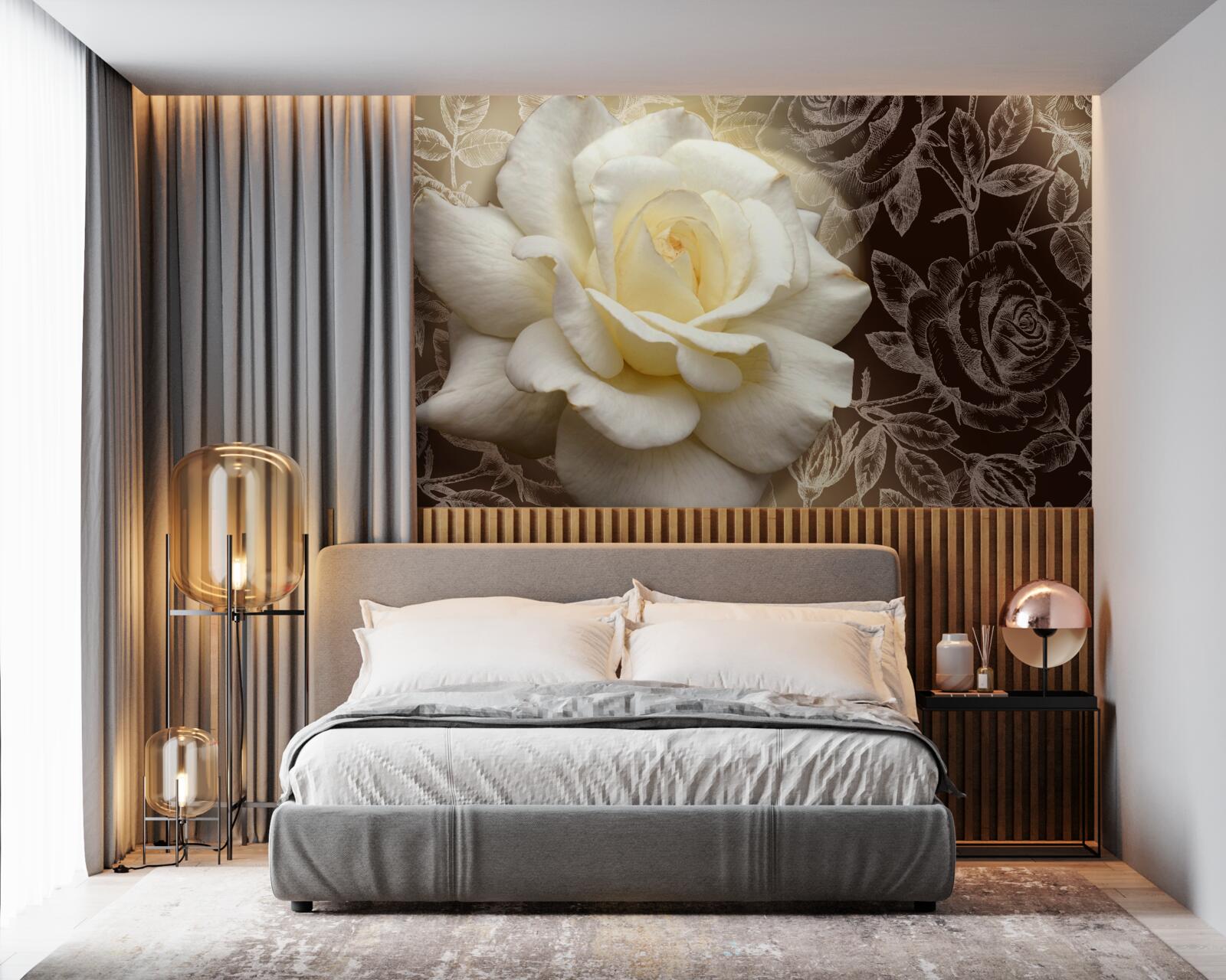 Fototapeta veľká biela ruža