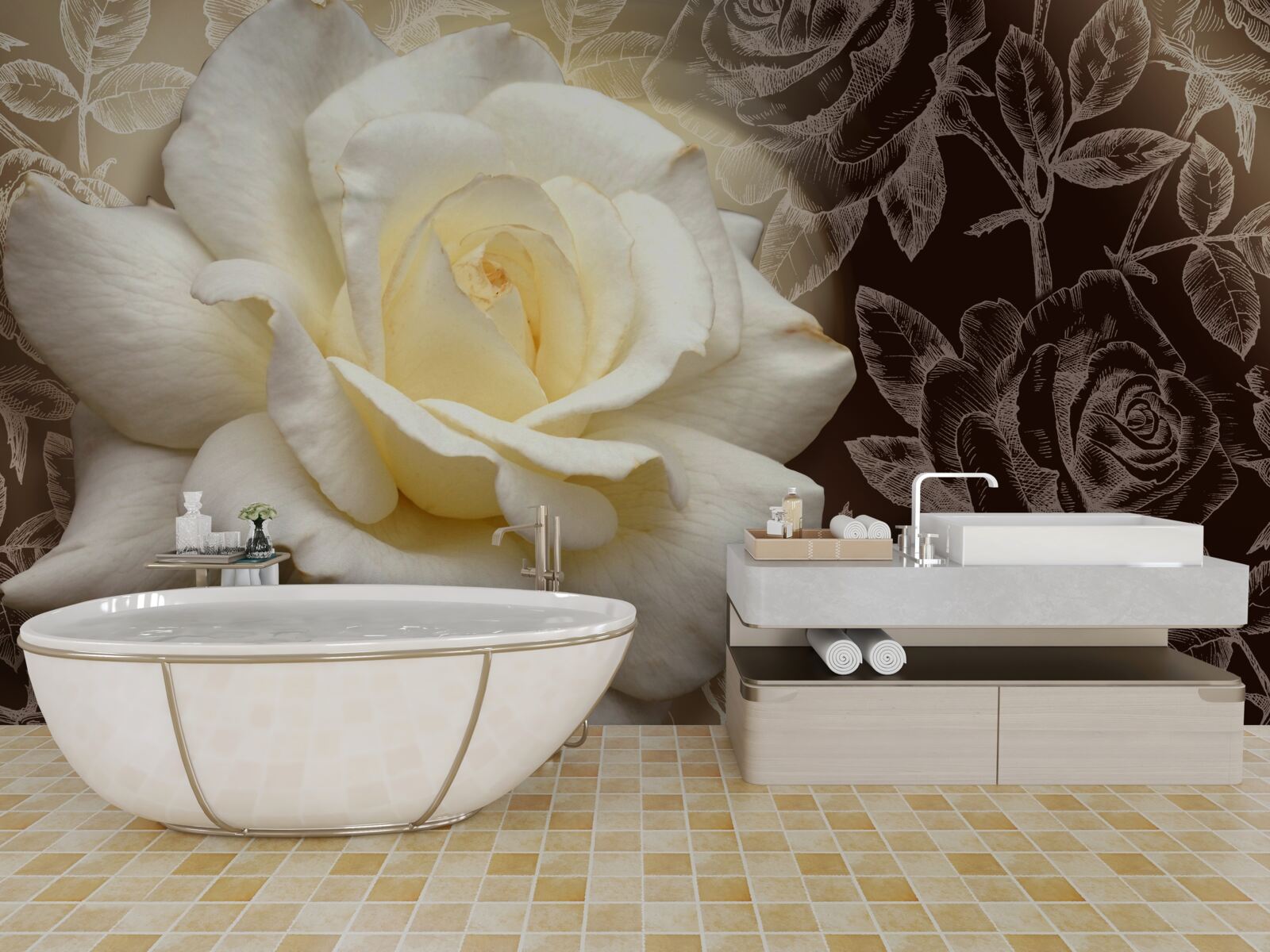 Fototapeta veľká biela ruža