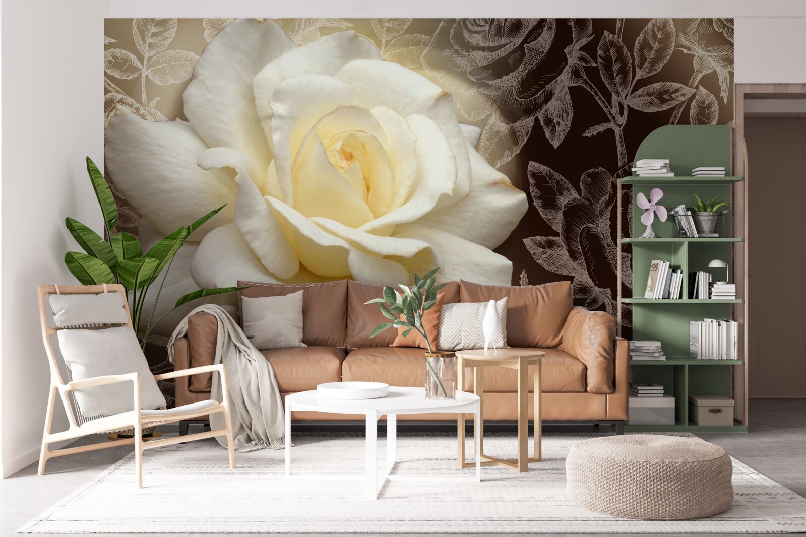 Fototapeta veľká biela ruža