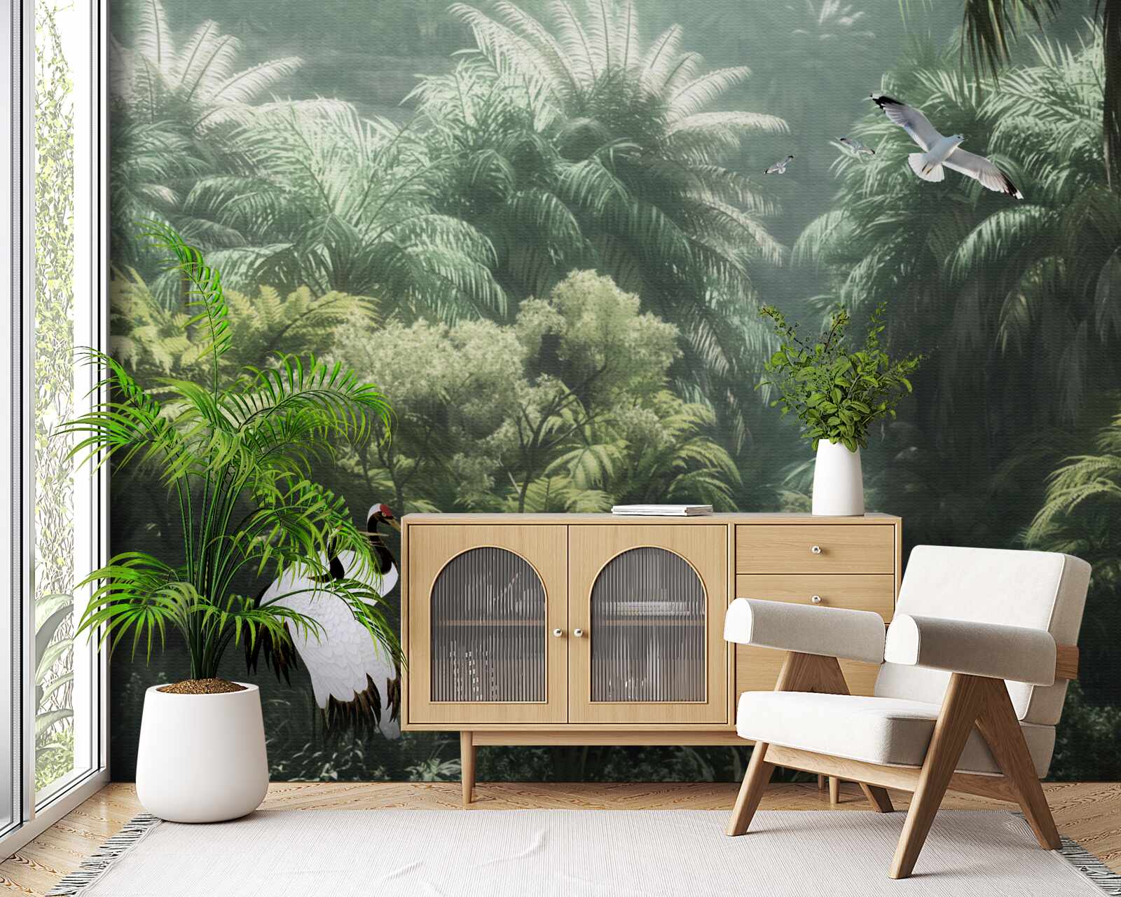 Fototapeta bujné džungle a operení obyvatelia