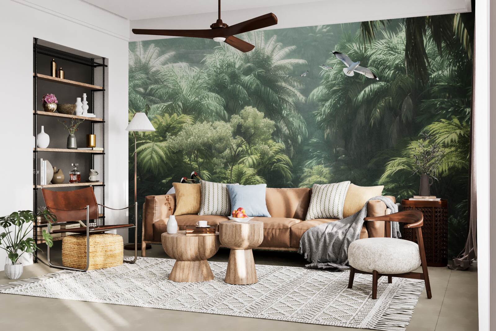 Fototapeta bujné džungle a operení obyvatelia