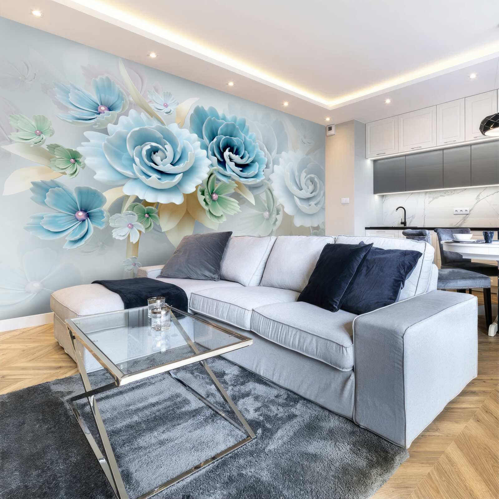 Fototapeta krásne ruže s jemným modrým nádychom