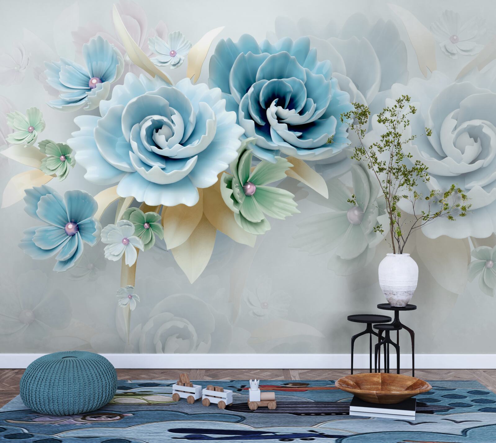 Fototapeta krásne ruže s jemným modrým nádychom