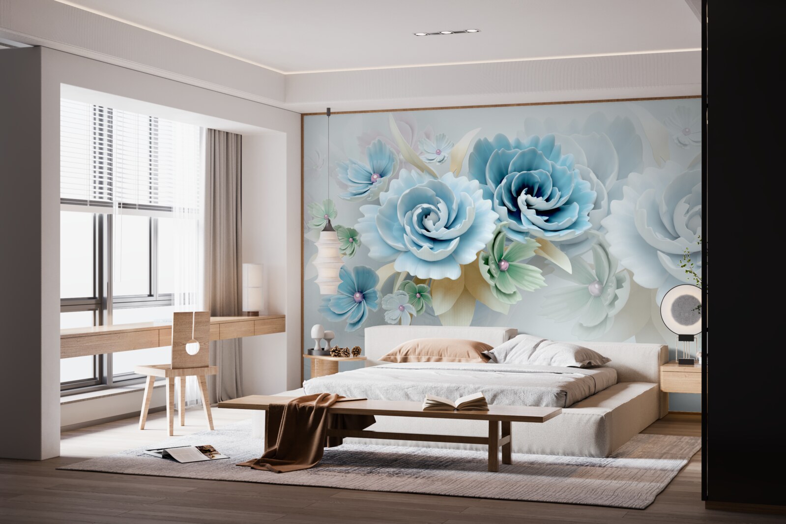 Fototapeta krásne ruže s jemným modrým nádychom