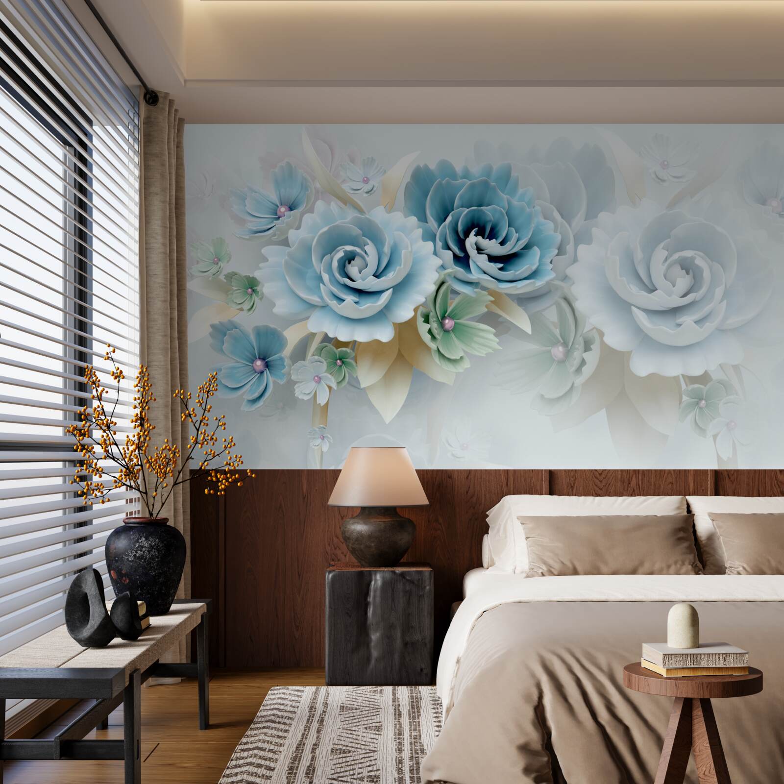 Fototapeta krásne ruže s jemným modrým nádychom