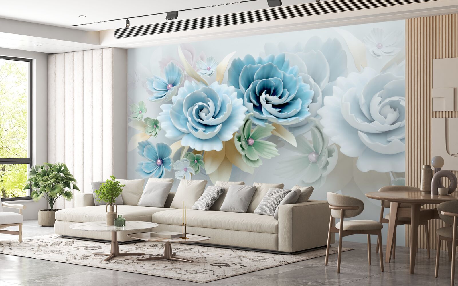 Fototapeta krásne ruže s jemným modrým nádychom