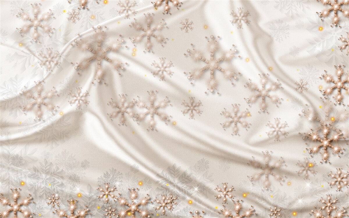 Fototapeta úžasné snehové vločky na žiarivom hodvábe