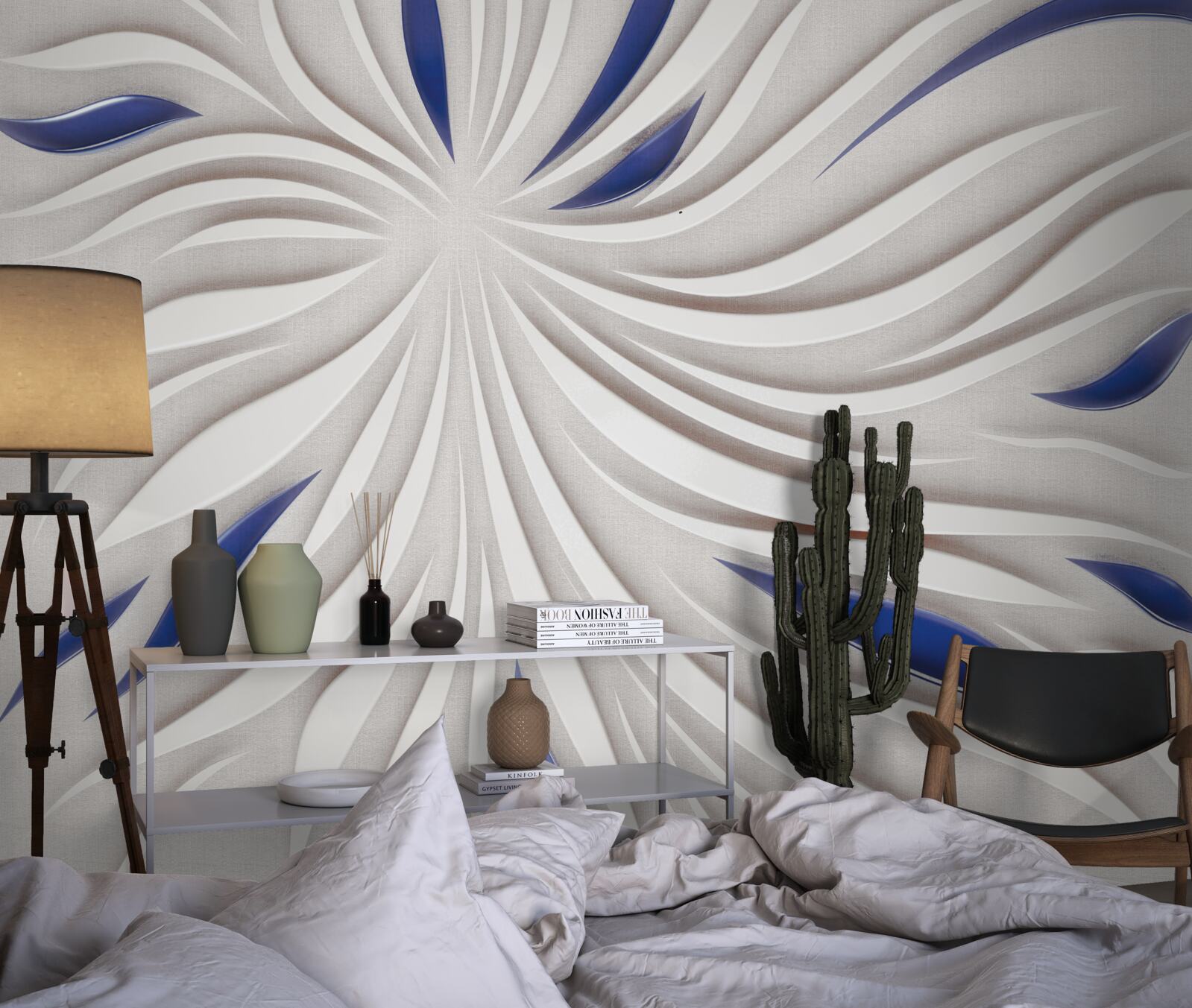 Fototapeta abstraktné modré a biele čiary