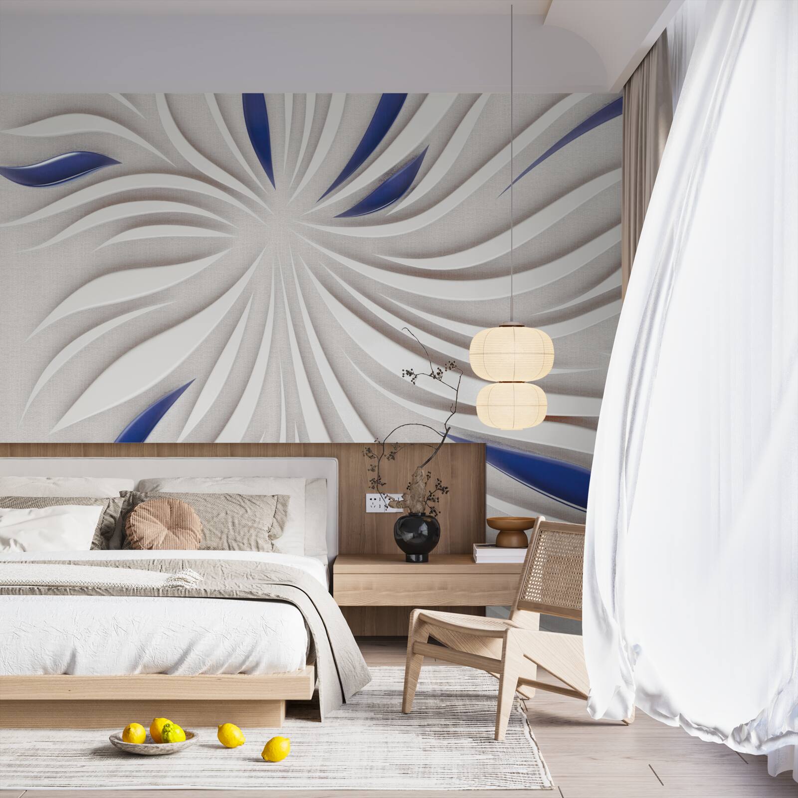 Fototapeta abstraktné modré a biele čiary