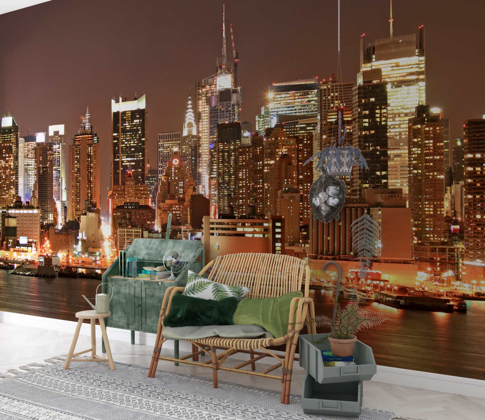 Fototapeta zmodernizované mesto v noci a mrakodrapy