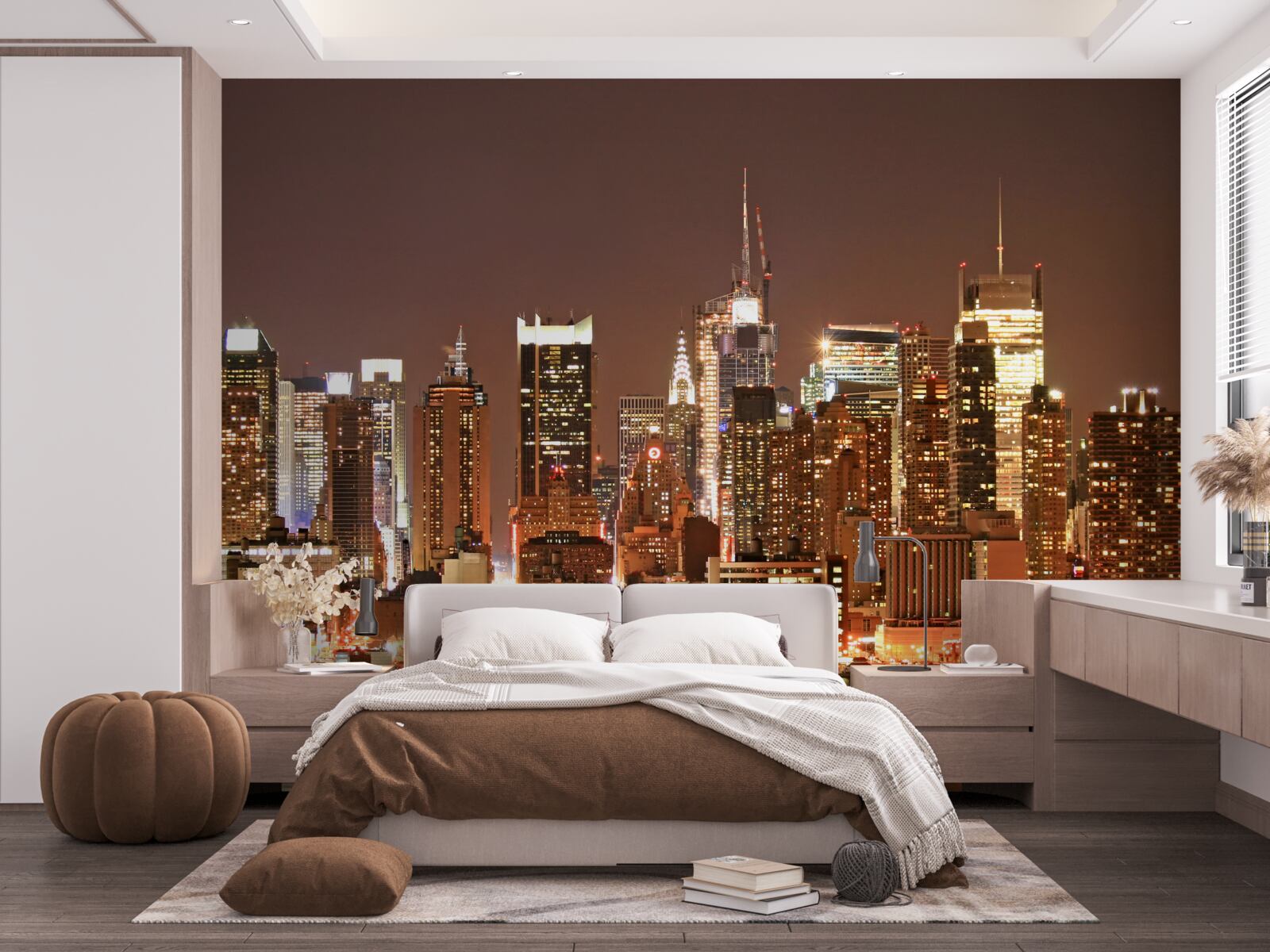 Fototapeta zmodernizované mesto v noci a mrakodrapy