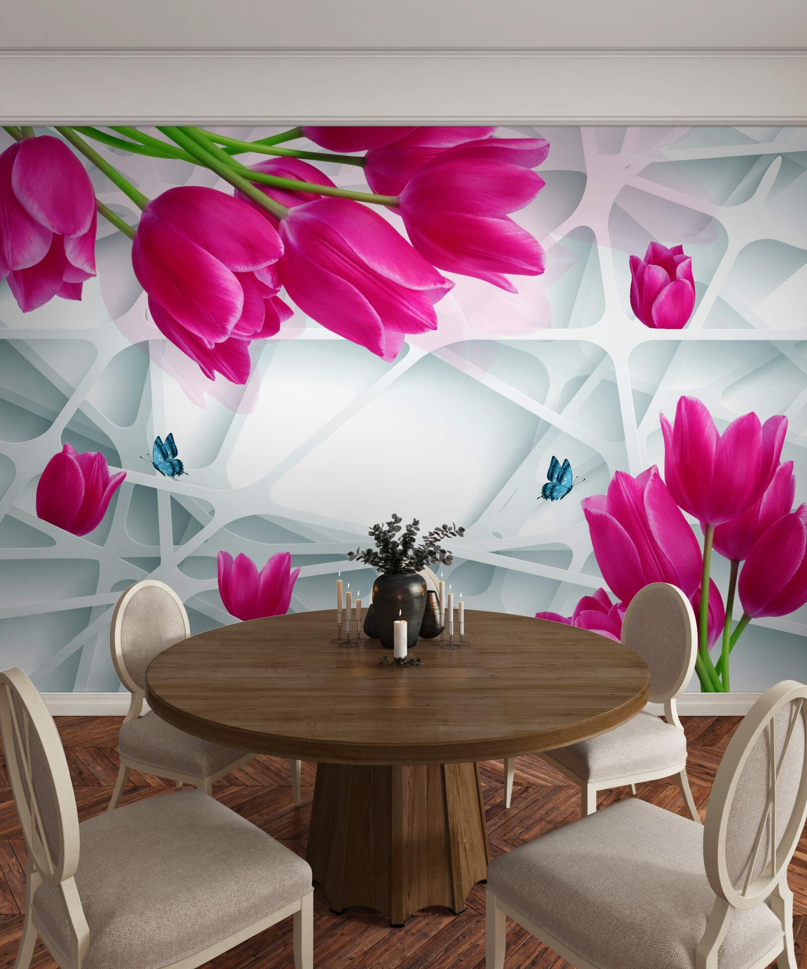 Fototapeta nádherné púčiky ružových tulipánov