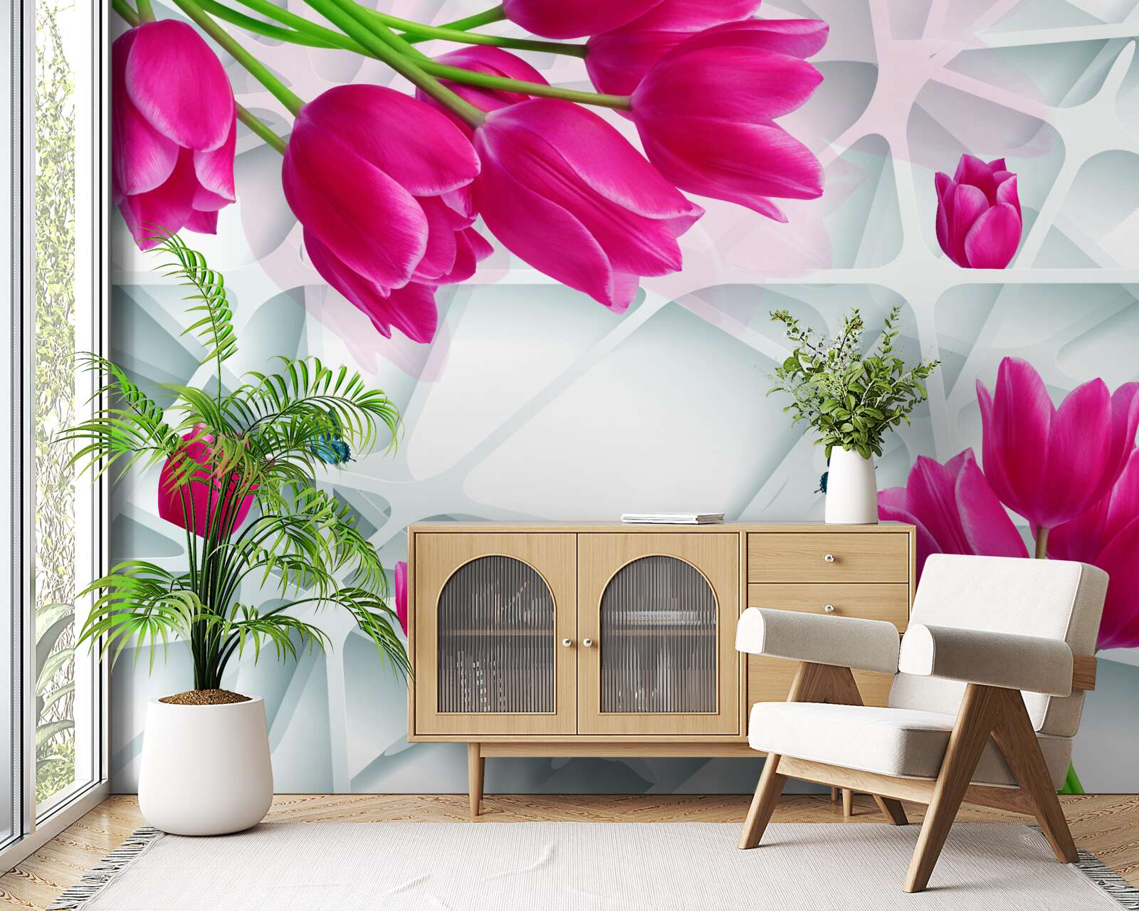 Fototapeta nádherné púčiky ružových tulipánov