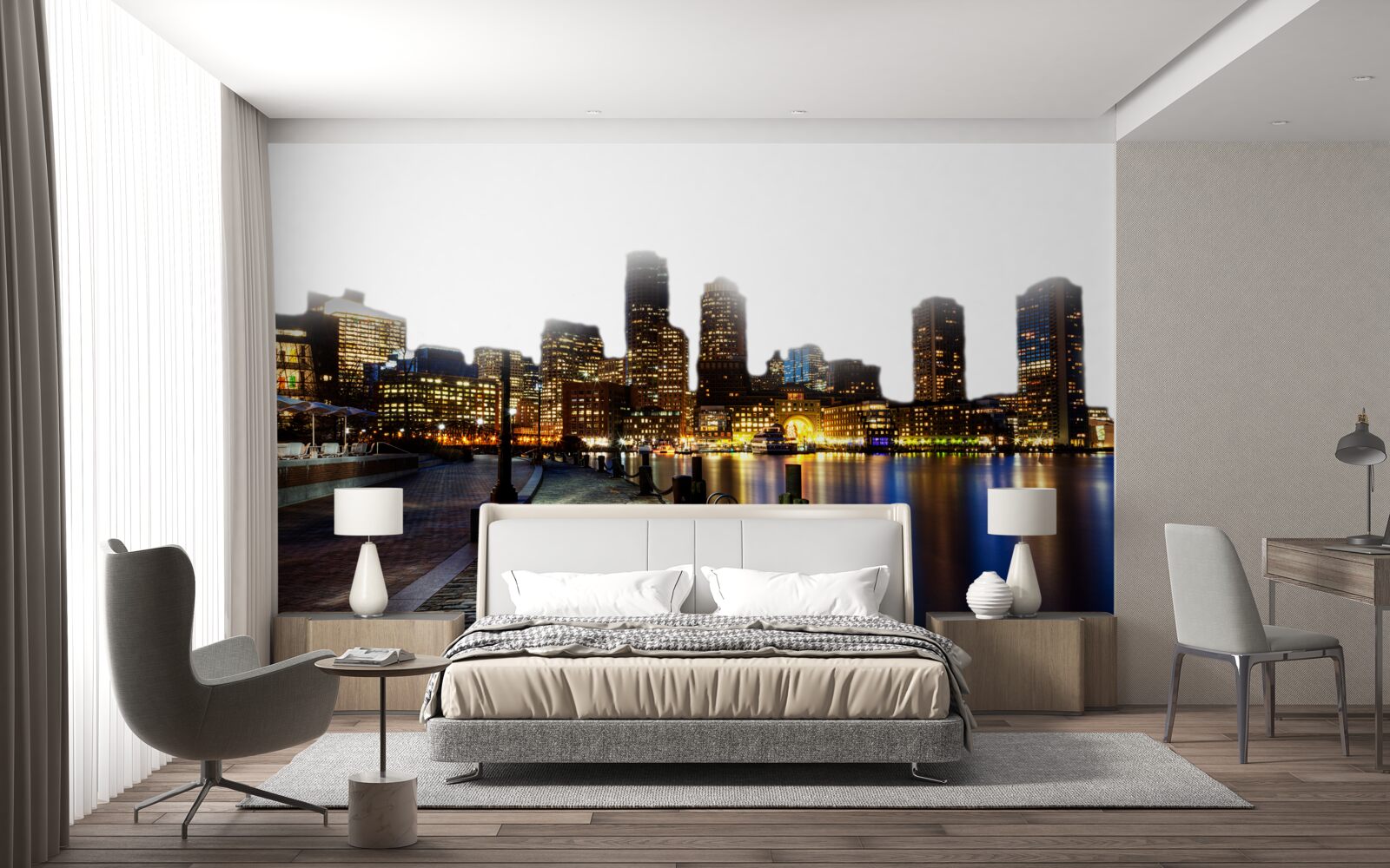 Fototapeta Svitanie na opustenom nábreží