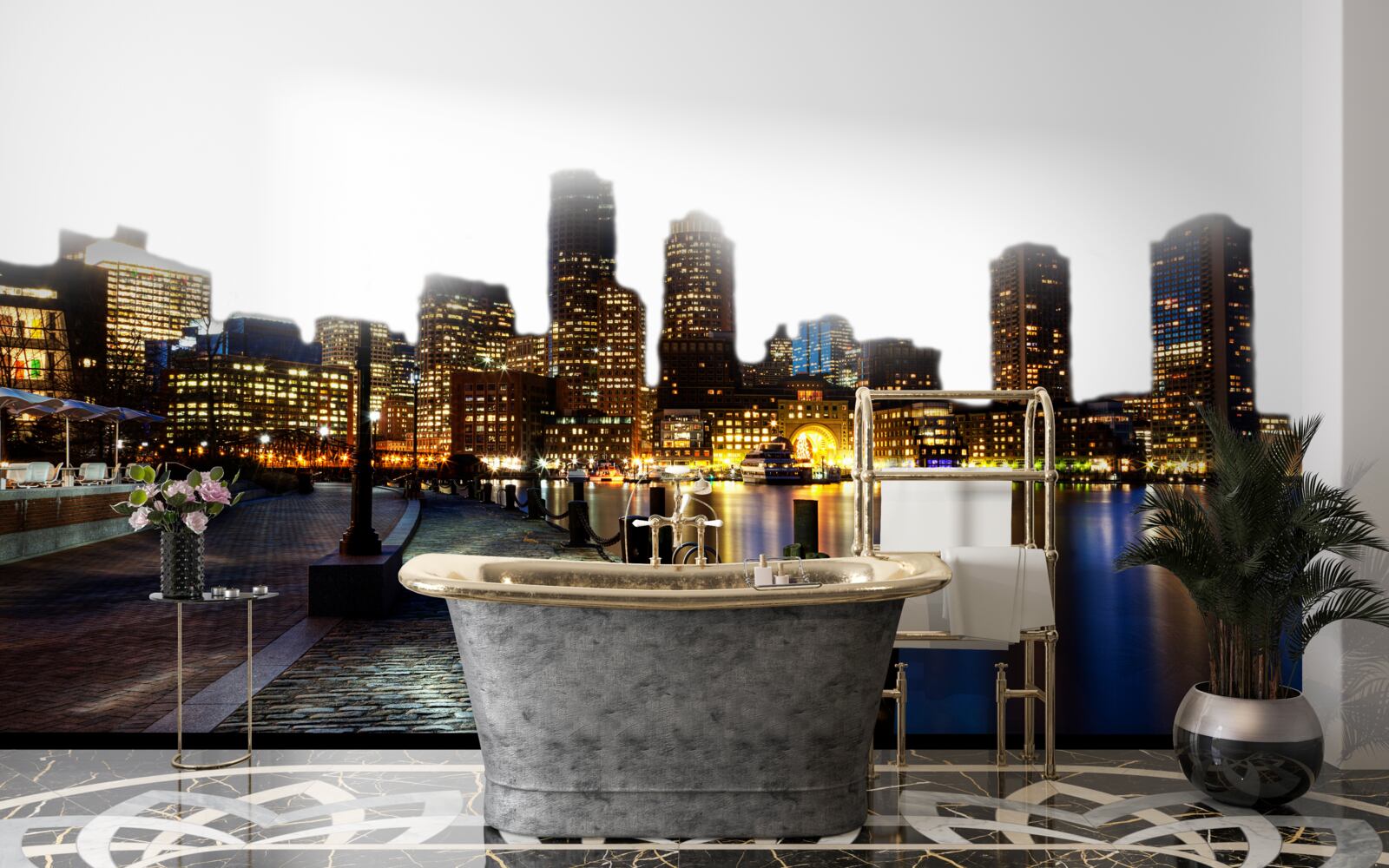 Fototapeta Svitanie na opustenom nábreží