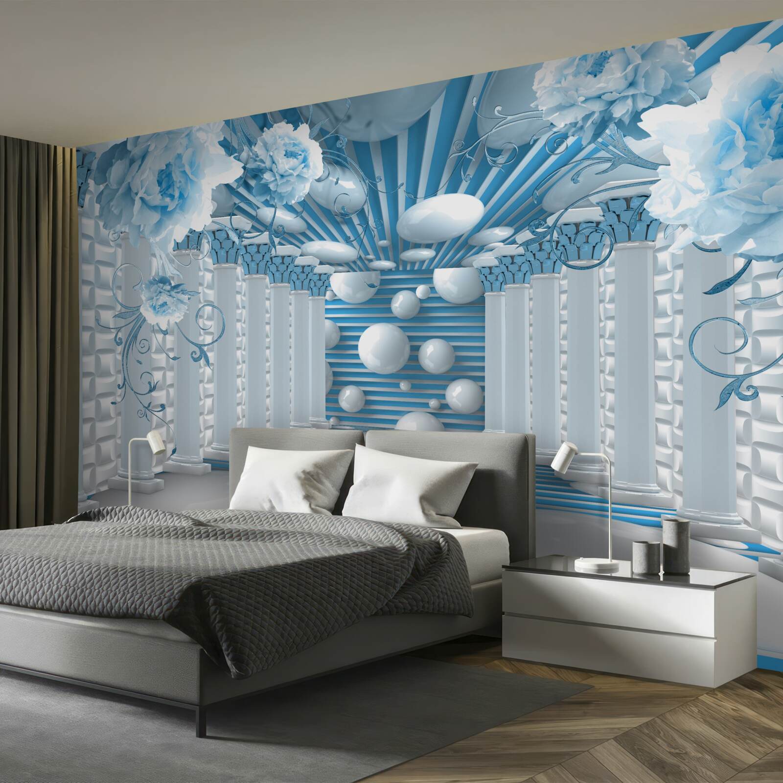 Fototapeta modrá ruža vytvára abstraktný tunel