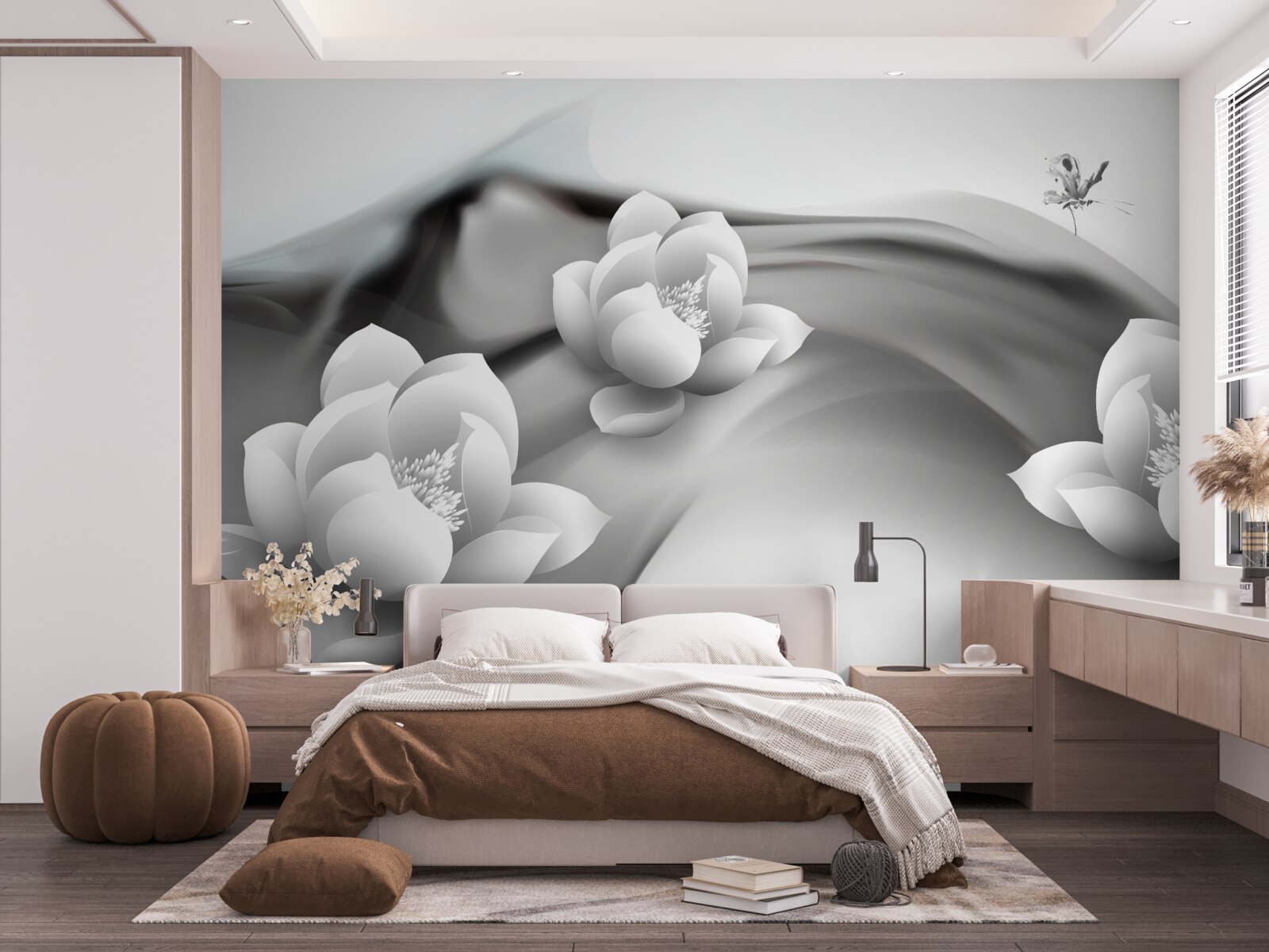 Fototapeta lekná v čiernej a bielej farbe