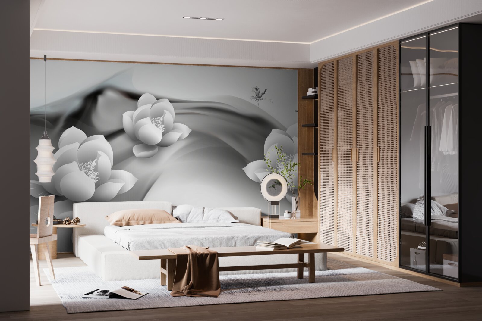 Fototapeta lekná v čiernej a bielej farbe