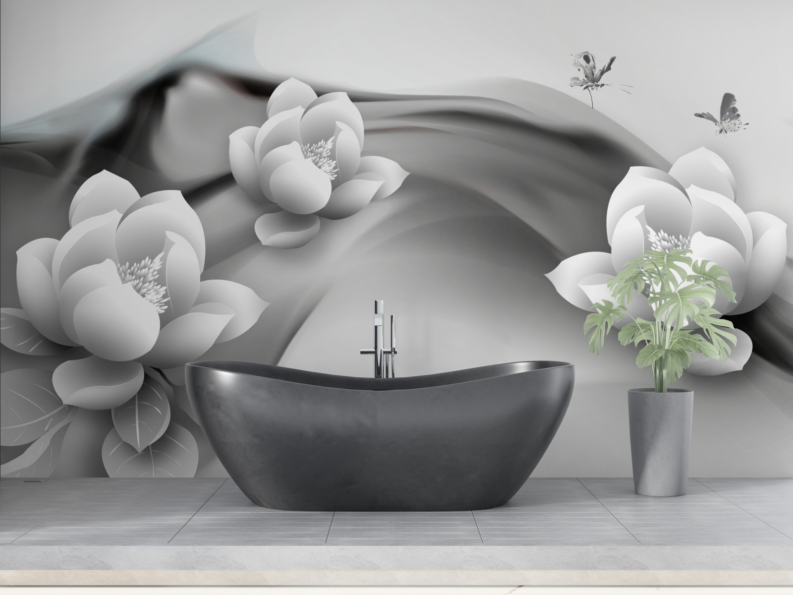 Fototapeta lekná v čiernej a bielej farbe